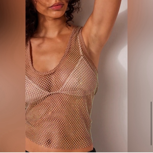 Free People Intimately Rhinestone Tank, L - Picture 3 of 7